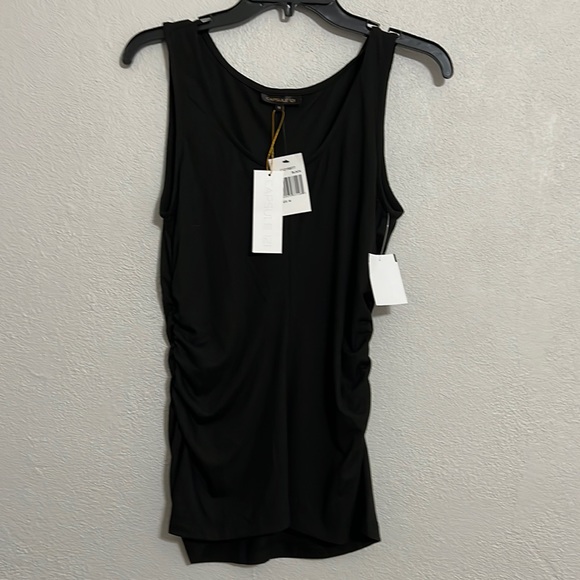 NWT Capsule121 TheBopp Black Ruched Side Tank Top Size M - Picture 3 of 8